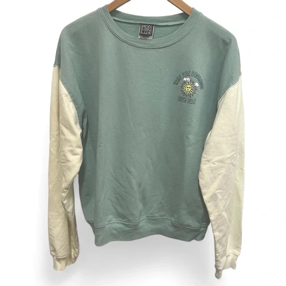 Modern Lux crew neck sweatshirts “Take the Sunshine With You” logo size large